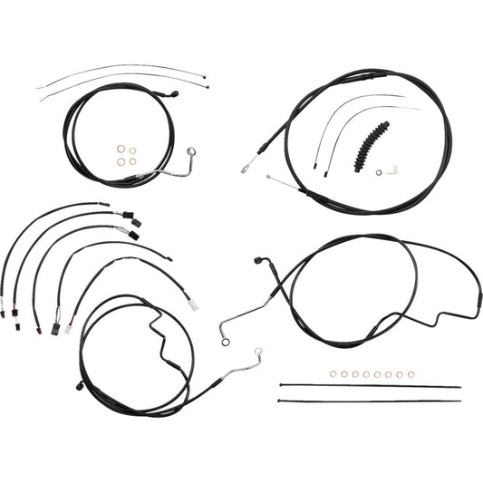 2021 for Harley FLHRXS W/ABS MAGNUM Control Cable Kit XR Black 15-17" Bars