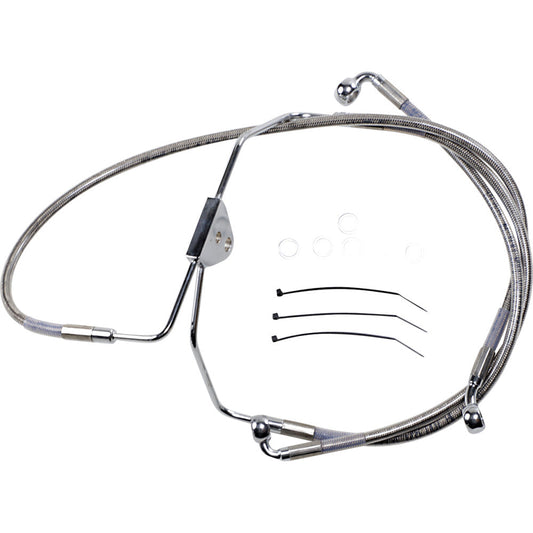 08-13 for Harley FLHT/FLHR/FLHX/FLTR DS Ext Front Brake Line Kit +2 W/O ABS