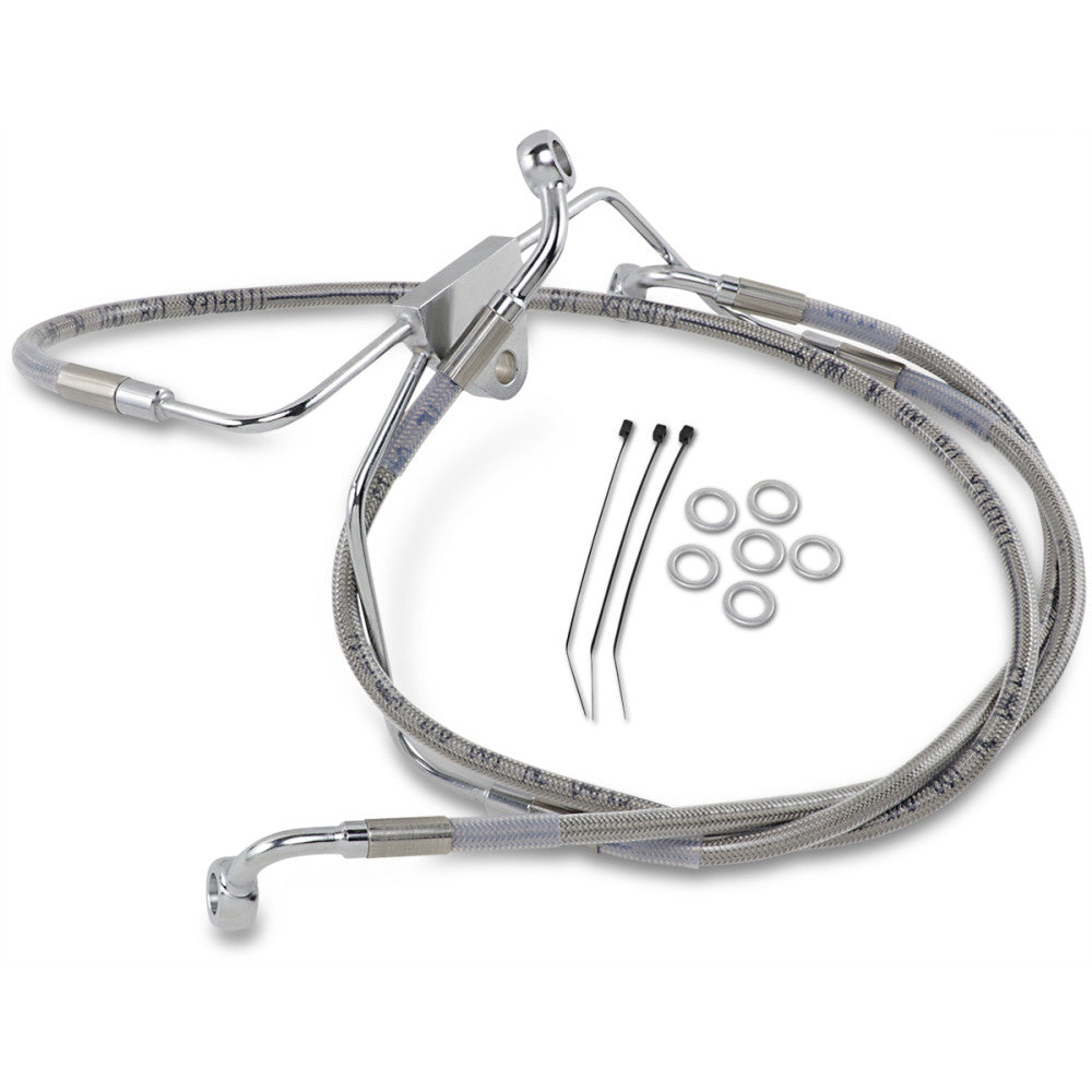 99-07 for Harley FLHT/FLHX Drag Specialties Extended Front Brake Line Kit +6
