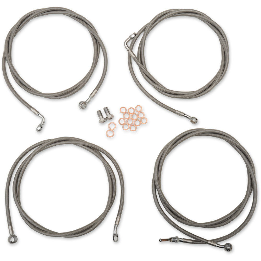 2017-2020 for Harley Road Glide FLTRXS Stainless Handlebar Cable/Brake Line Kit