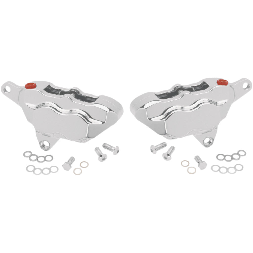 1984-1999 for Harley Electra Glide Classic FLHTC 4-Piston Front Caliper Dual Dis