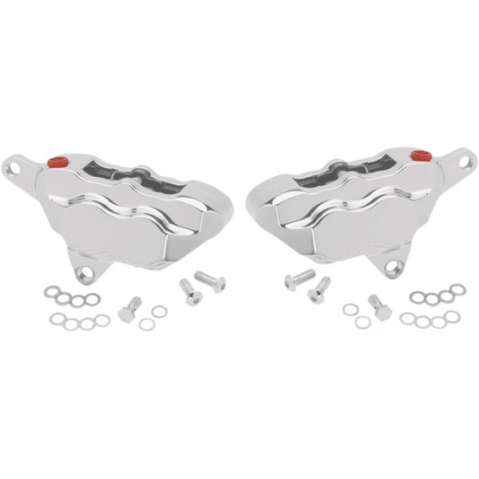 1984-1999 for Harley Electra Glide Classic FLHTC 4-Piston Front Caliper Dual Dis