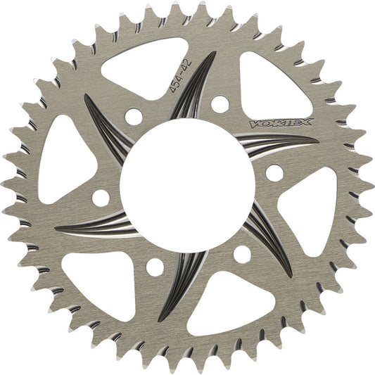 1998-2019 for Kawasaki Ninja ZX-6R VORTEX Aluminum Sprocket Silver Rear 42-Tooth
