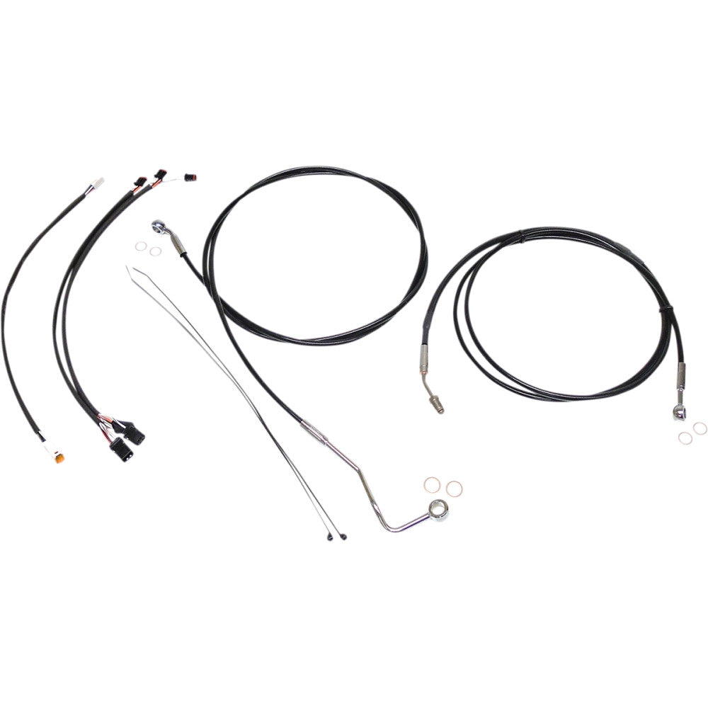 2017-2019 for Harley Road King EFI FLHR MAGNUM Control Cable Kit XR Black/Chrome