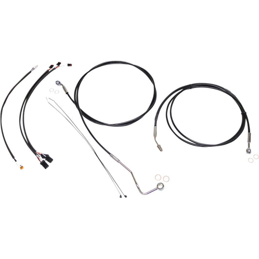 2017-2019 for Harley Road King EFI FLHR MAGNUM Control Cable Kit XR Black/Chrome