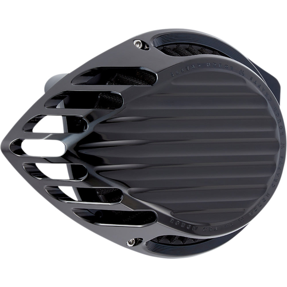 14-16 for Harley CVO FLHTKSE ROUGH CRAFTS Finned Air Cleaner Black RC-600-002