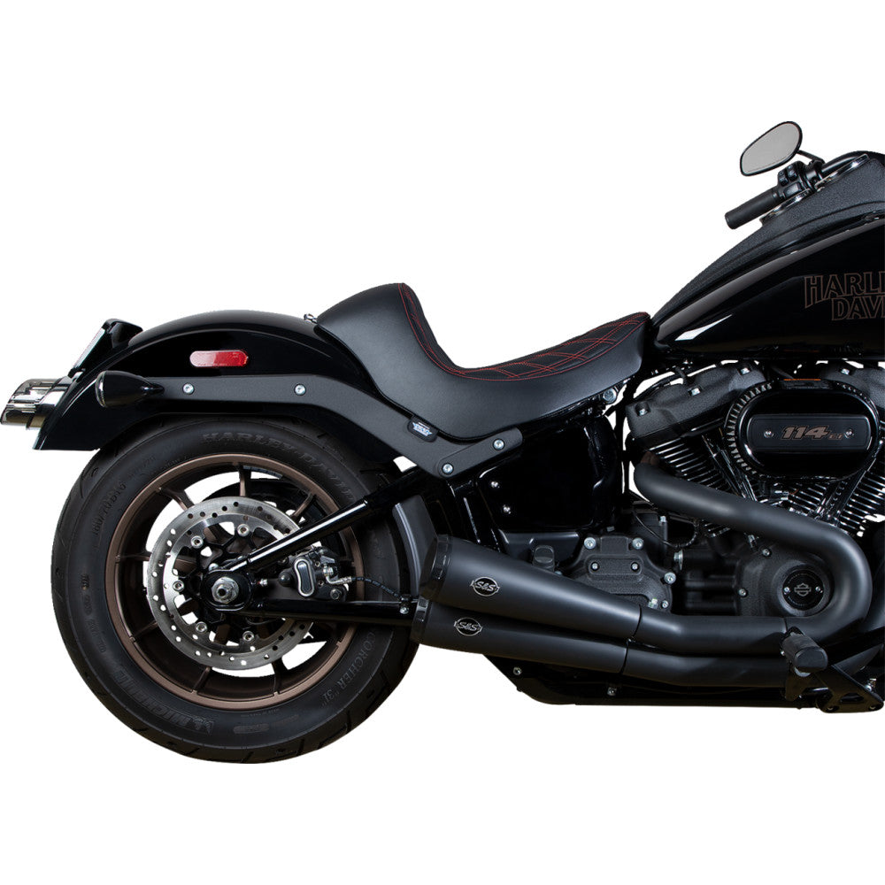 02-07 for Harley FLHT DRAG SPECIALTIES Solo Seat Double Diamond Red Stitching