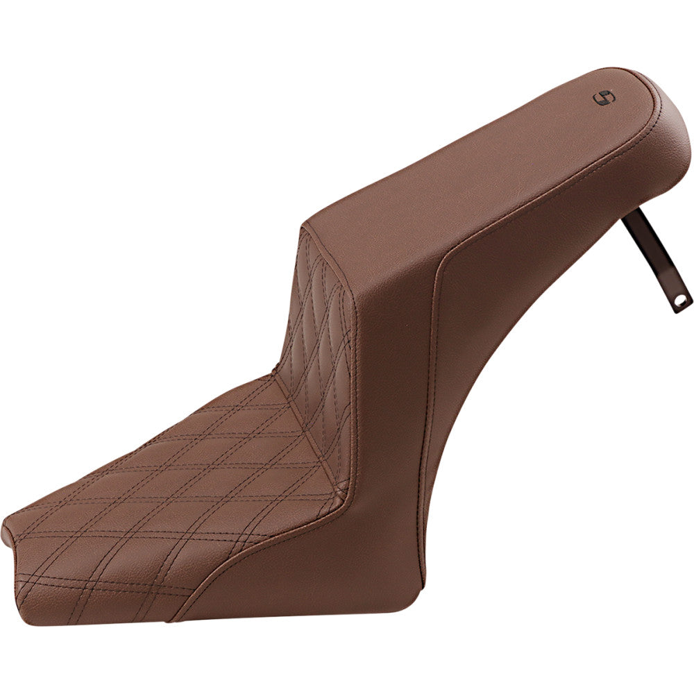 2018-2019 for Indian Scout Bobber Step Up Seat Driver Lattice Stitched Brown