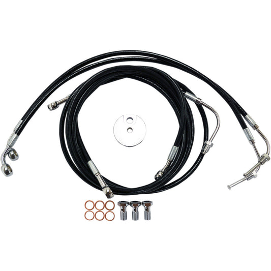 10-13 for Harley FLTRX Brake Line 12" 14" Ape Hanger Handlebars Black LA-8050B13
