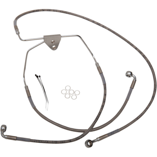 08-13 for Harley FLHT/FLHR/FLHX/FLTR DS Ext Front Brake Line Kit +8 W/O ABS