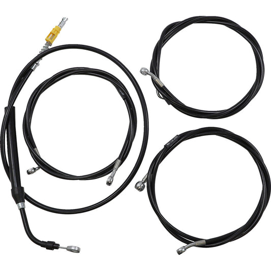 21-22 for Harley FLHT/FLHR w/ABS LA CHOP Cable Kit W/Wire Ext 12-14" Bars Black
