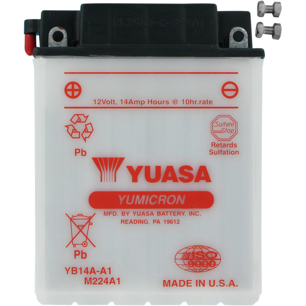 1987-1995 for Yamaha Big Bear 350 4x4 YUASA Battery YB14A-A1 YUAM224A1IND