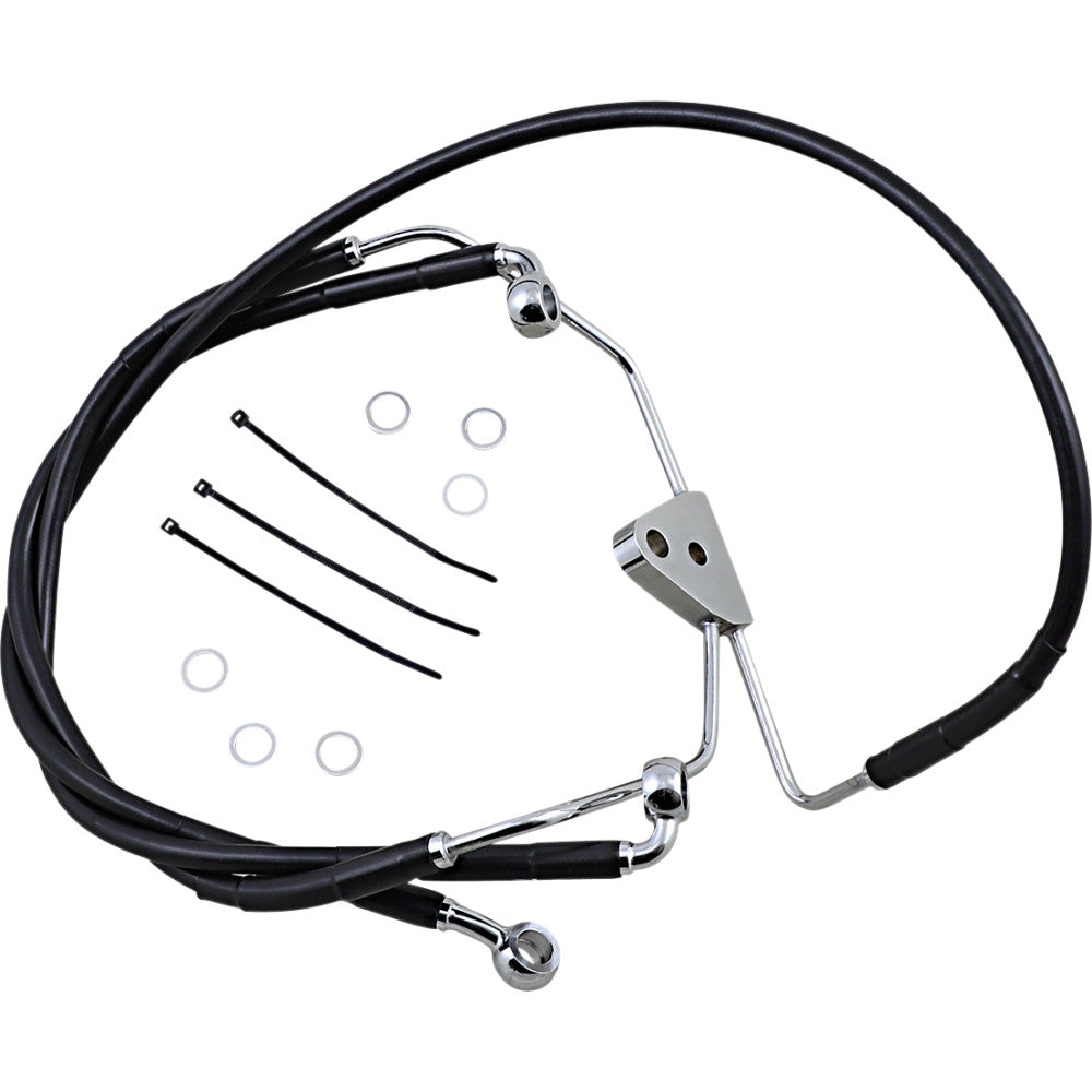 08-13 for Harley FLHT/FLHR DS Ext Front Brake Line Kit +6 Lower/Upper W/O ABS