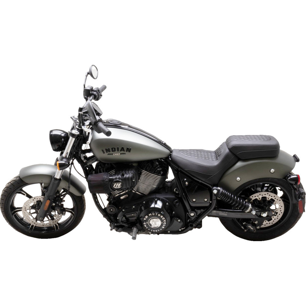 22-23 for Indian Chief MUSTANG Squareback Seat Passenger Black Diamond Stitch