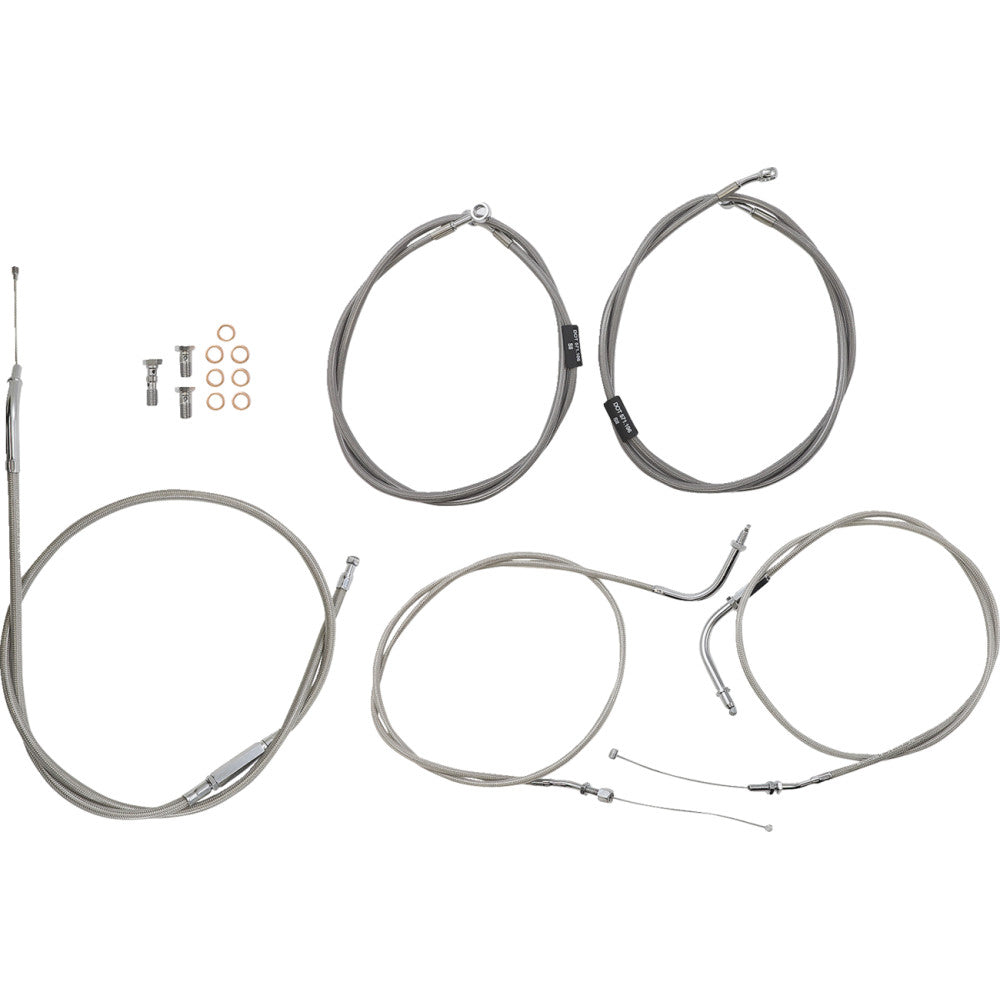 99-03 for Yamaha XV 1600 Road Star BARON Stainless Handlebar Cable/Line Kit C57