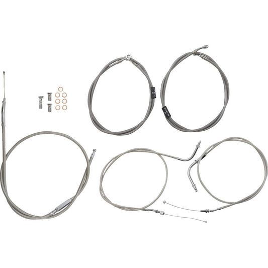 99-03 for Yamaha XV 1600 Road Star BARON Stainless Handlebar Cable/Line Kit C57