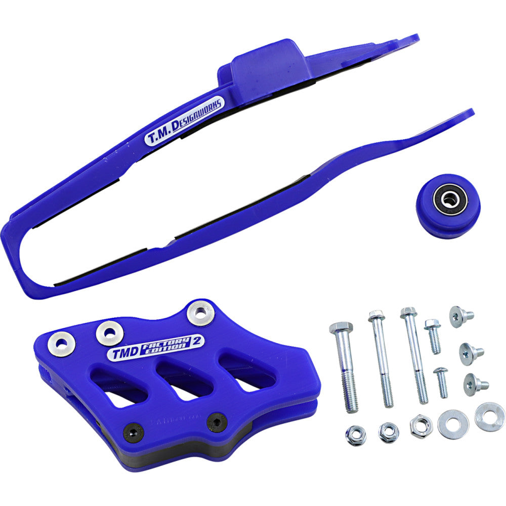 12-18 for Yamaha YZ 250 F T.M. DESIGNWORKS Chain Guide/Slider Blue YCP-OR5-BU