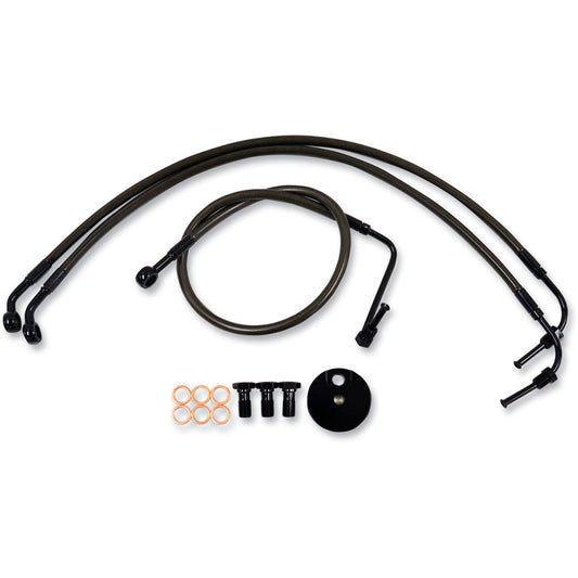 96-03 for Harley FLHR Brake Lines 12" 14" Ape Hanger Handlebars Midnight LA-8006
