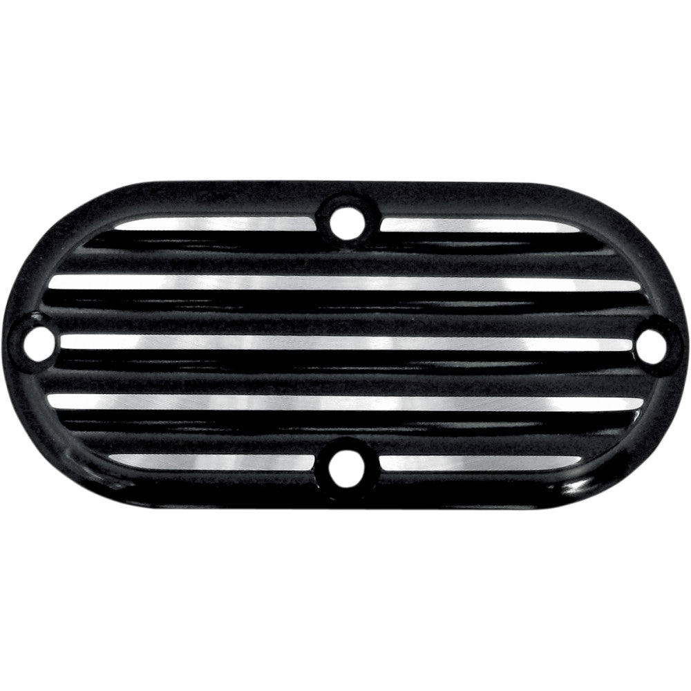 04-06 for Harley Softail Heritage Classic Inspection Cover Black/Silver Finned