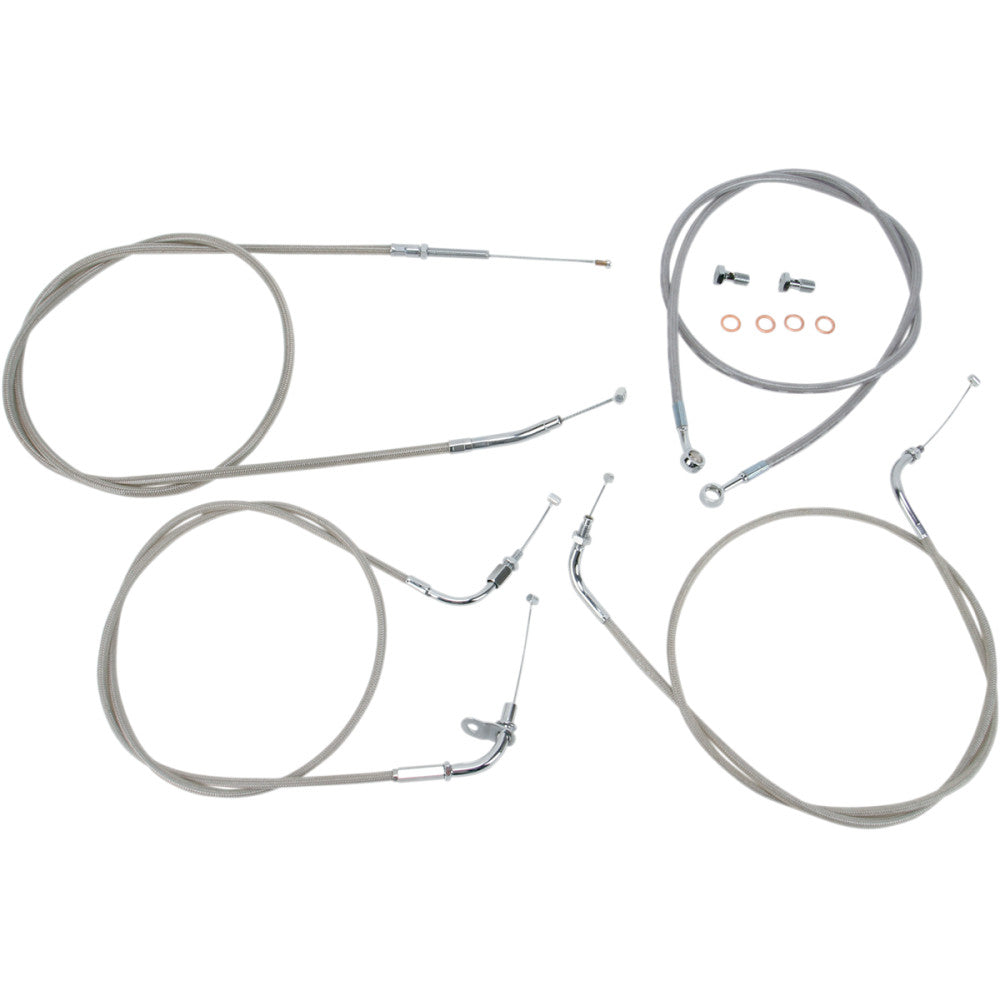 98-15 for Yamaha XVS 650 V-Star Classic BARON Stainless Handlebar Cable/Line Kit