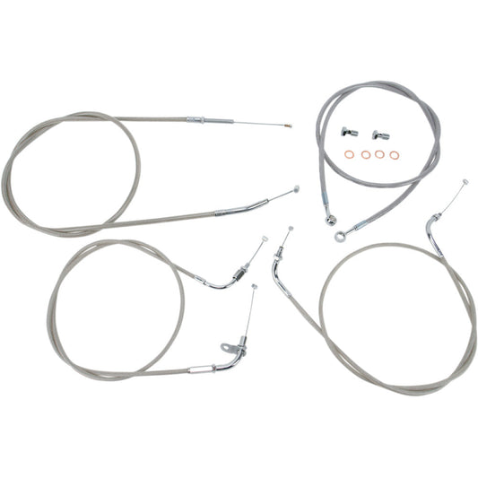 98-15 for Yamaha XVS 650 V-Star Classic BARON Stainless Handlebar Cable/Line Kit
