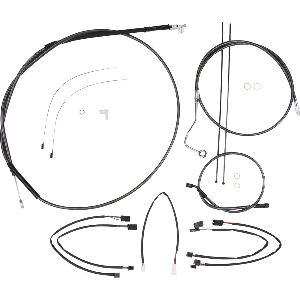 21-22 for Harley FLHRXS MAGNUM Control Cable Kit Black Pearl 15-17