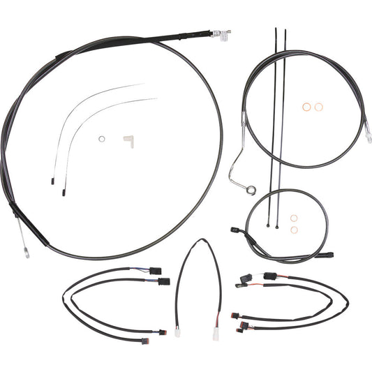 21-22 for Harley FLHRXS MAGNUM Control Cable Kit Black Pearl 15-17" Bars