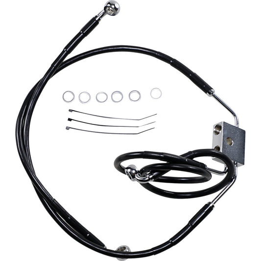 12-17 for Harley FXDF DS Extended Front Brake Line Kit +6 Lower/Upper W/ ABS