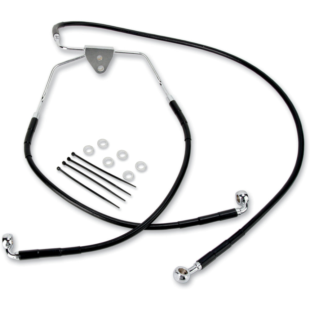 08-13 for Harley FLHT/FLHR DS Ext Front Brake Line Kit +10 Lower/Upper W/O ABS