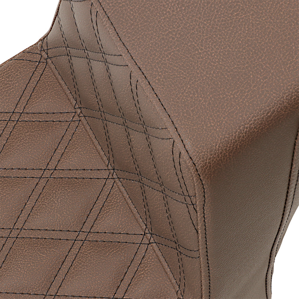 2018-2019 for Indian Scout Bobber Step Up Seat Driver Lattice Stitched Brown