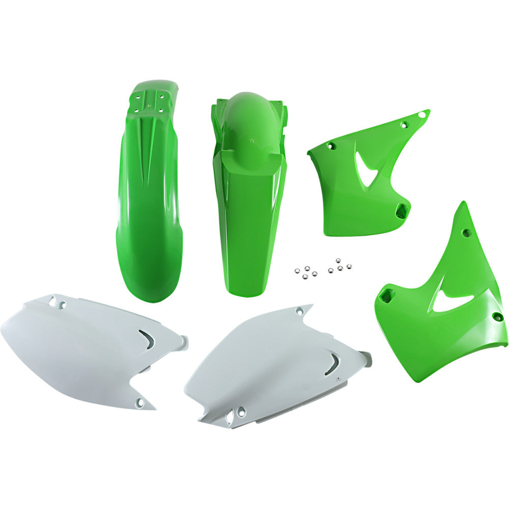 03-07 for Kawasaki KX 250 Standard Replacement Body Kit '05 OE Green/White