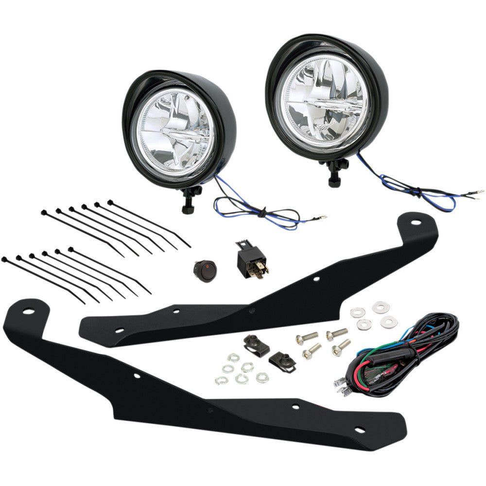 2019-2021 for Can-Am Ryker 600 ACE SHOW CHROME LED Driving Light Kit Black Ryker