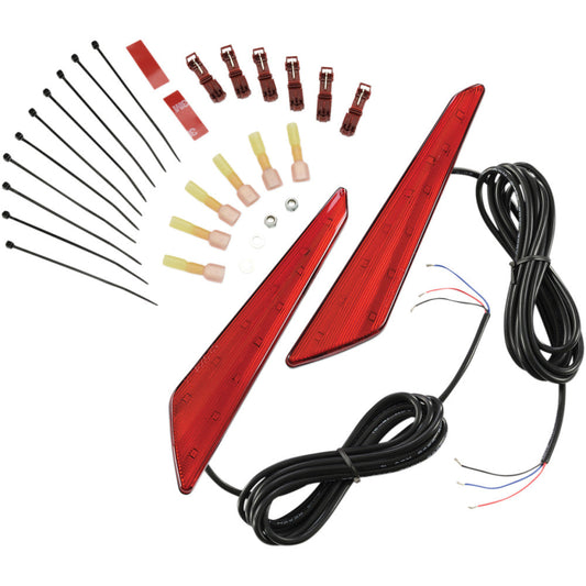 2018-2021 for Honda GL1800 Gold Wing SHOW CHROME Marker Lights Red 18-19 GL1800