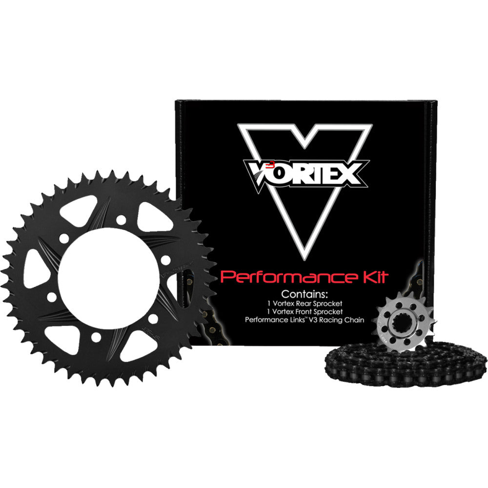 06-'08 for Yamaha YZF-R1 Sprocket/Chain Kit Stl/Stl 16/47T Sil Rx3 520-118L Blk