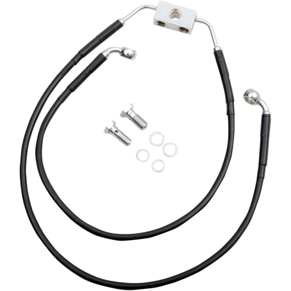 12-17 for Harley FXDWG DS Extended Front Brake Line Kit +8 Lower/Upper W/ ABS