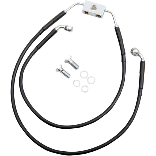 12-17 for Harley FXDWG DS Extended Front Brake Line Kit +8 Lower/Upper W/ ABS