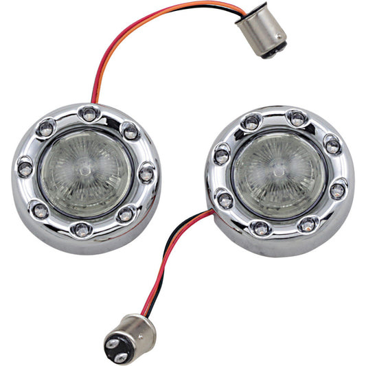 2021 for Harley Softail Slim FLSL Bullet Turn Signal 1157 Chrome Smoke Lens S83