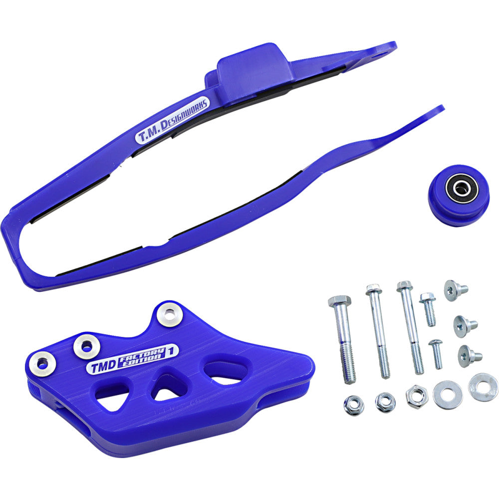 12-18 for Yamaha YZ 250 F T.M. DESIGNWORKS Chain Guide/Slider Blue YCP-OR4-BU