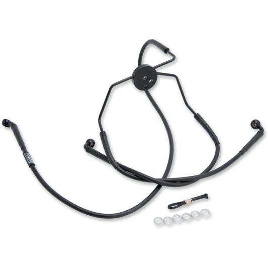 2009-2013 for Harley Road King EFI FLHR Brake Line Front +8" FL '08-'13 Black