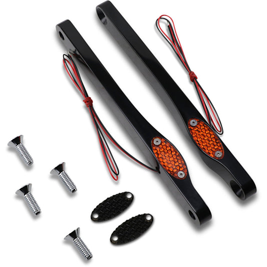 2012-2017 for Harley Softail Fat Boy EFI FLSTFI LED Front Turn Signal Lights Bla