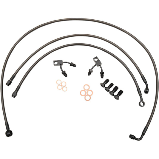12-14 for Harley FLS Brake Lines 15" 17" Ape Hanger Bars Midnight LA-8150B16M