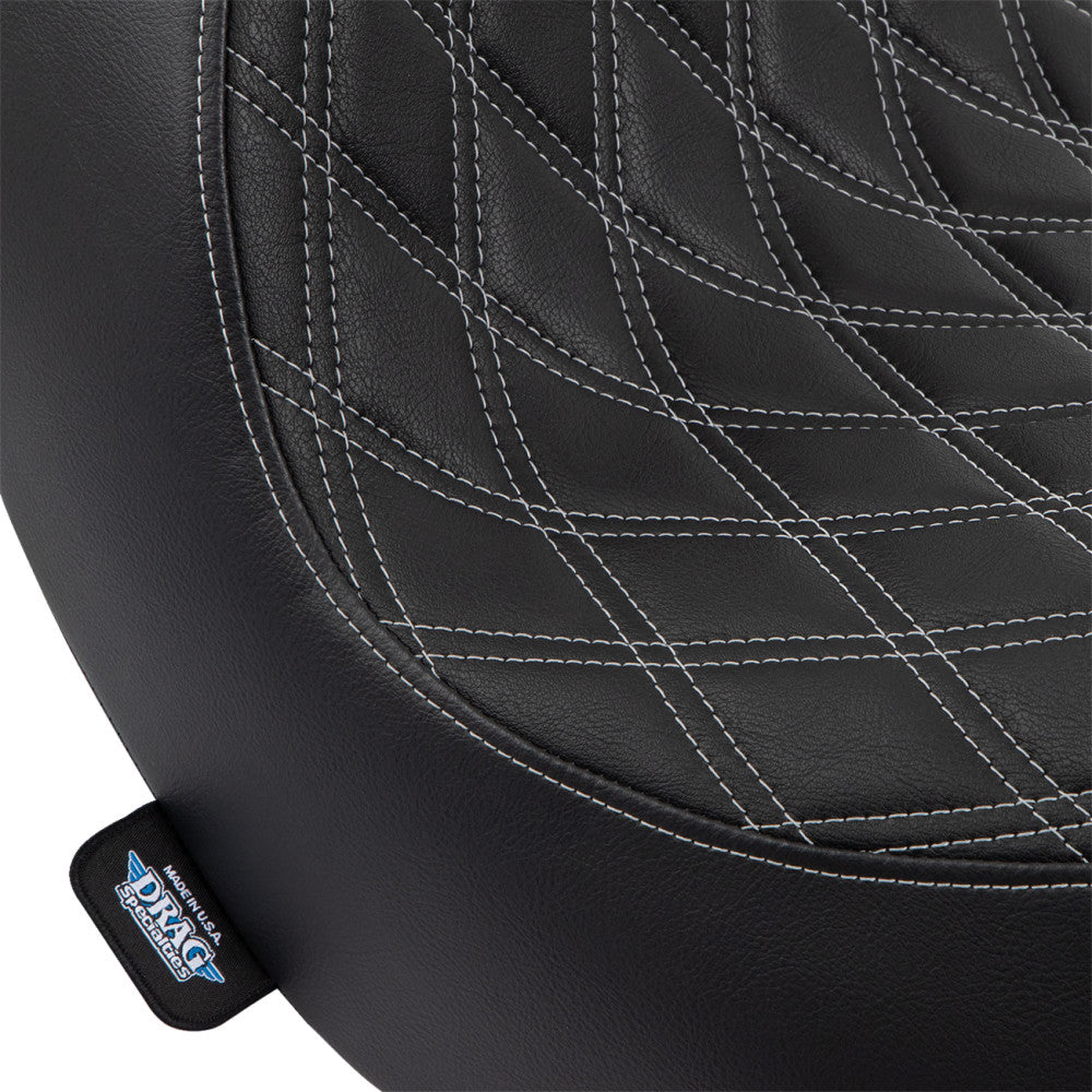 02-07 for Harley FLHT DRAG SPECIALTIES Solo Seat Double Diamond Silver Stitching