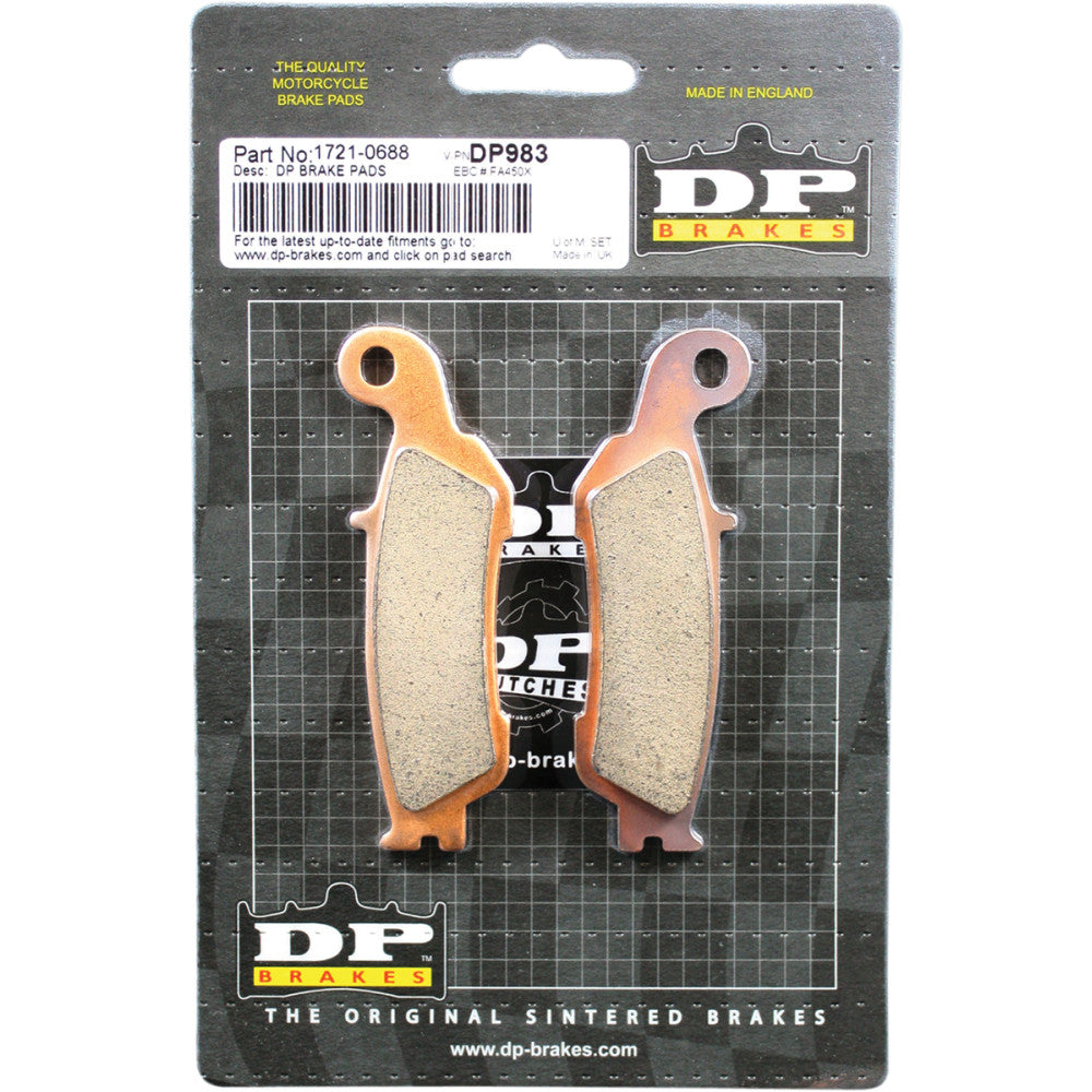 2008-2021 for Yamaha YZ 250 DP BRAKES Standard Brake Pads YZ DP983