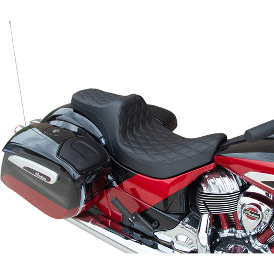 2014-2021 for Indian Chieftain Predator III Seat Double Diamond Black Vinyl