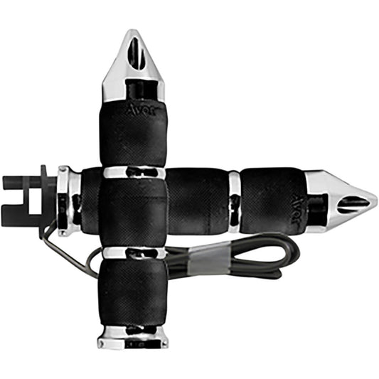 2014-2017 for Indian Chieftain AVON GRIPS Grips Heated Air Cushion Spike Chrome