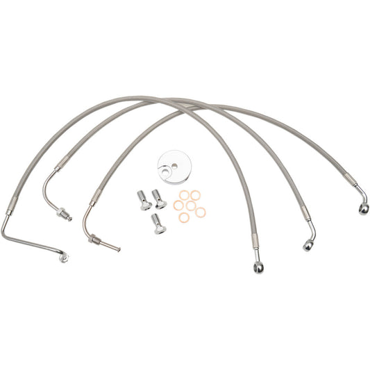 96-03 for Harley FLHR Brake Lines 12" 14" Ape Hanger Bars Stainless Steel LA-800