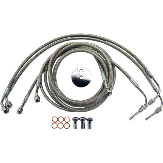 10-13 for Harley FLTRX Brake Lines 15" 17" Ape hangers LA-8050B16