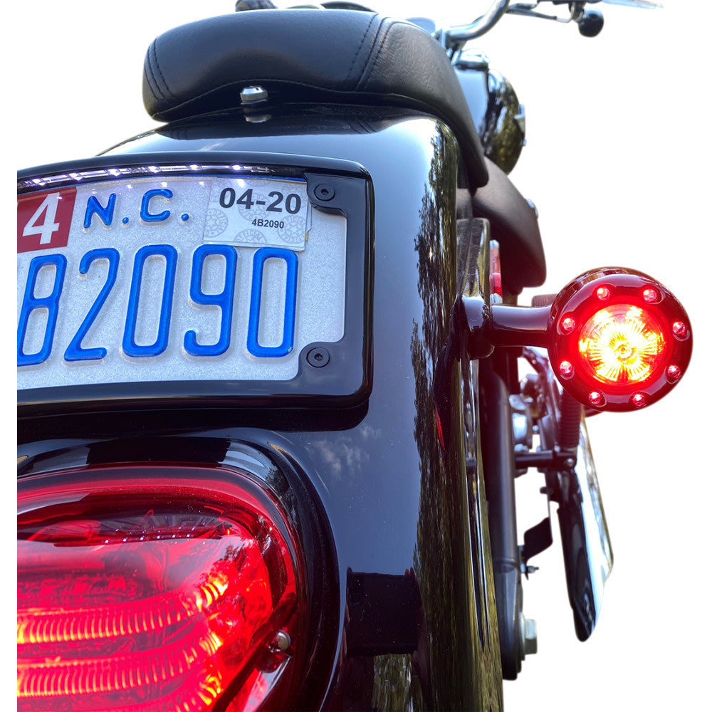 21 for Harley Softail Low Rider S FXLRS Bullet Turn Signal 1156 Black Smoke Lens