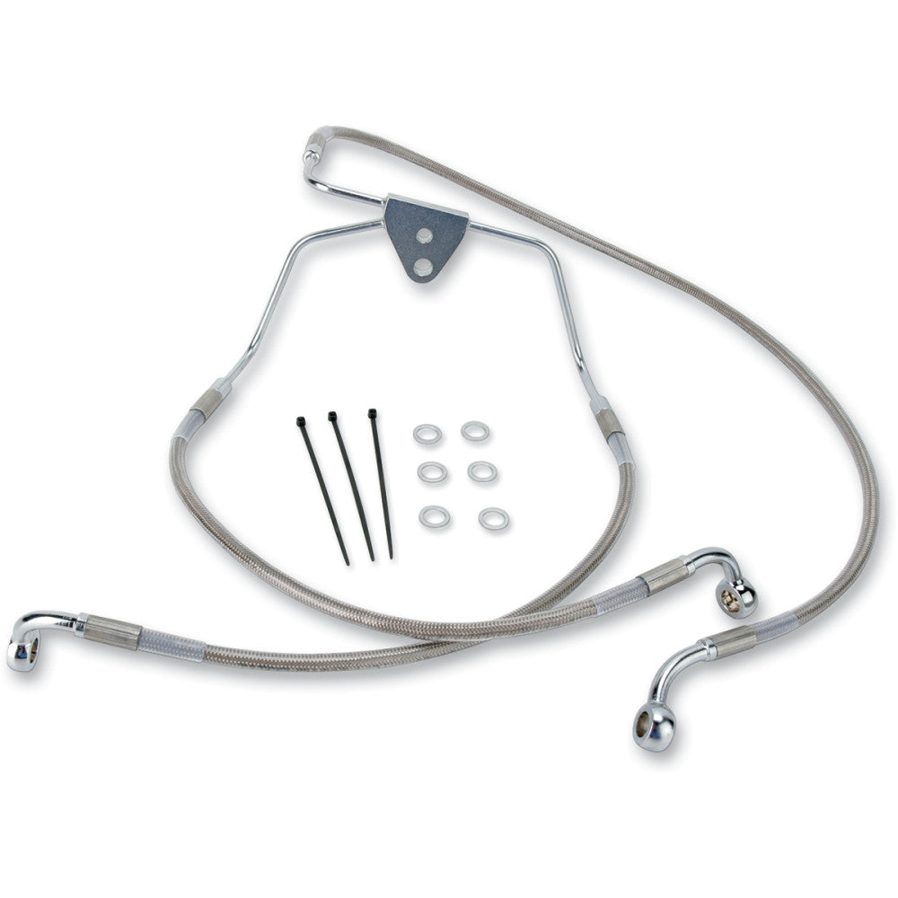 99-07 for Harley FLHT/FLHX Drag Specialties Extended Front Brake Line Kit +2