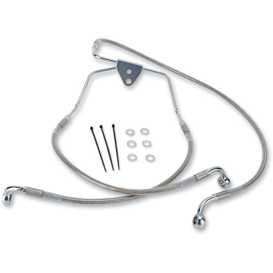 99-07 for Harley FLHT/FLHX Drag Specialties Extended Front Brake Line Kit +2